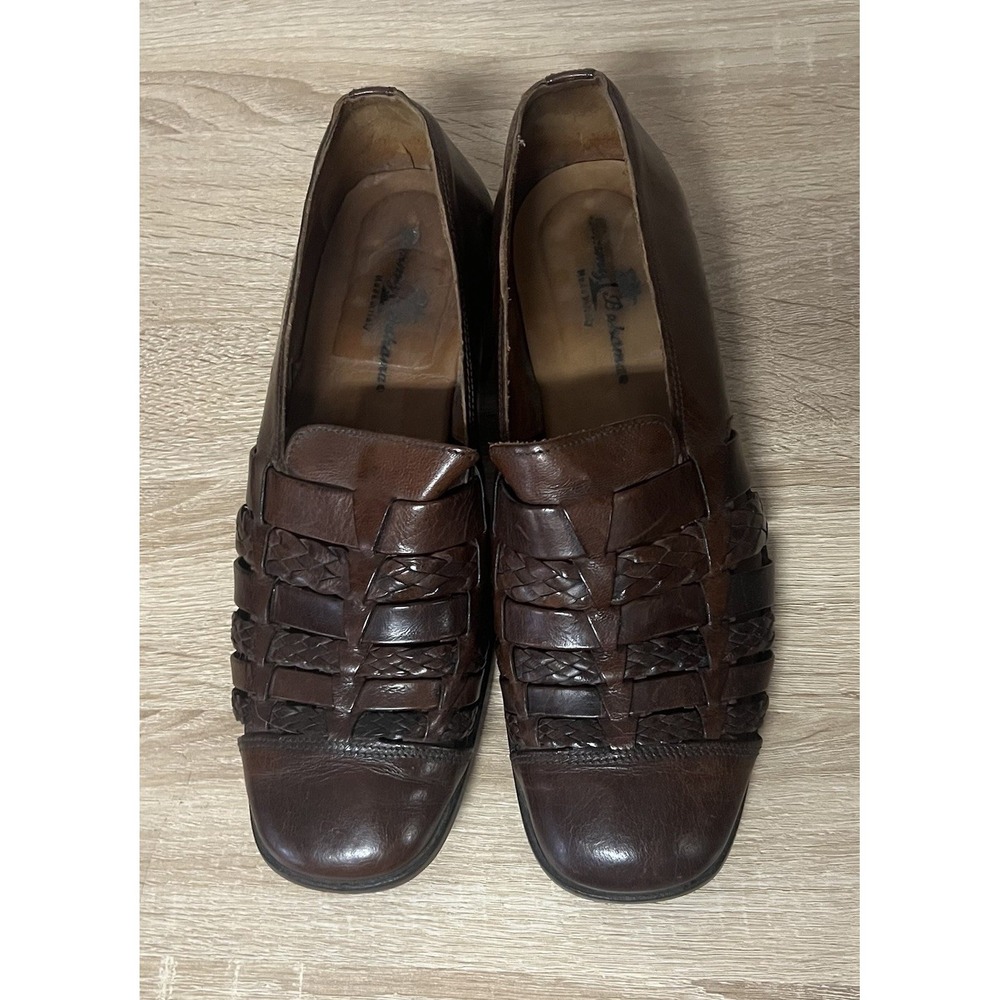 Tommy Bahama Italy Espresso Leather Fisherman Casual Dress Shoes Men 9.5 M Woven